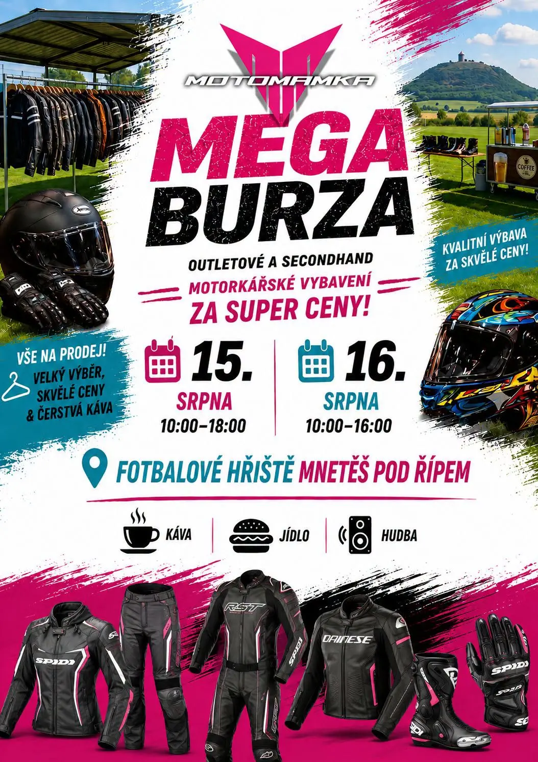 Mega burza motorkářského oblečení